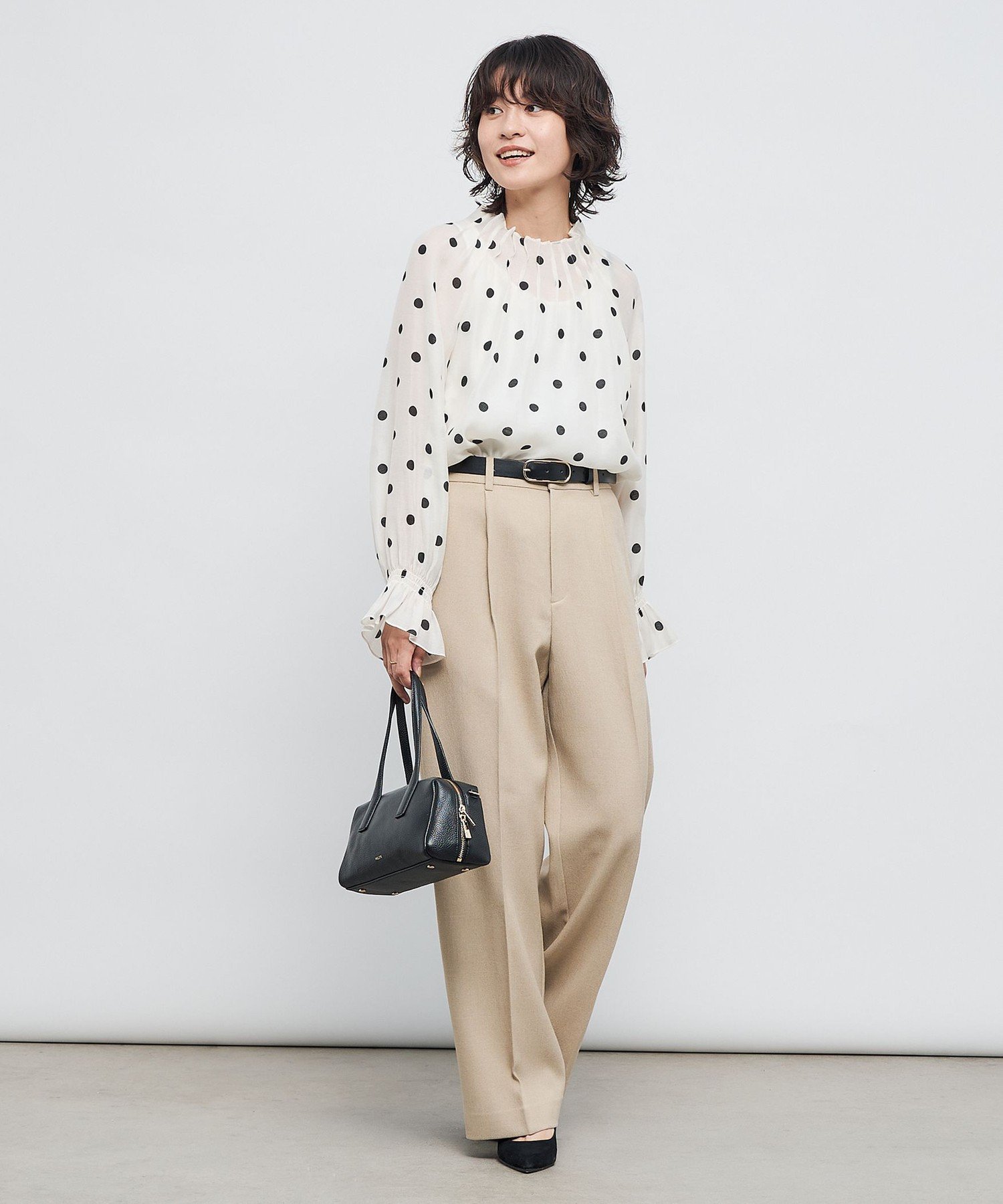 NOLLEY'S｜ウォッシャブルピンタックドットプリントブラウス | Rakuten