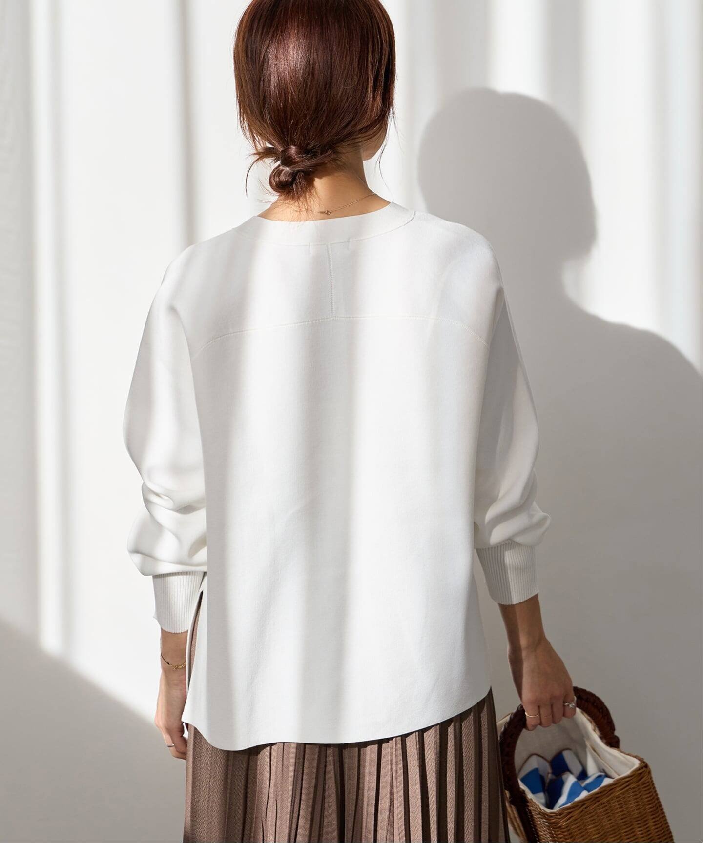 IENA｜《新色/追加》ファインコットンスムースVネックカーディガン