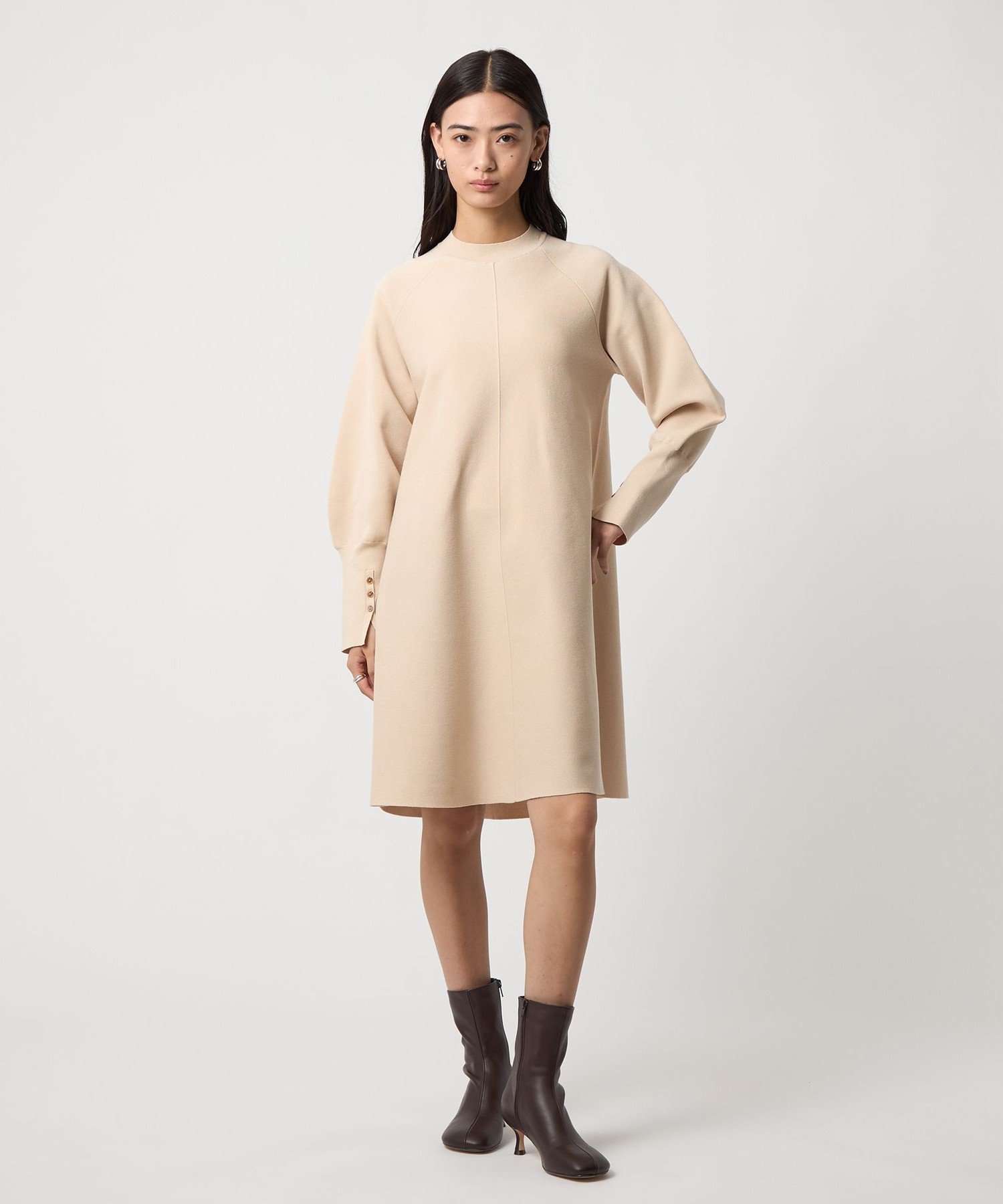 ユナイテッドアローズ EMMELREFINES クルーネックAラインワンピース UNITED ARROWS green label relaxing｜<EMMEL REFINES>EM クルーネック