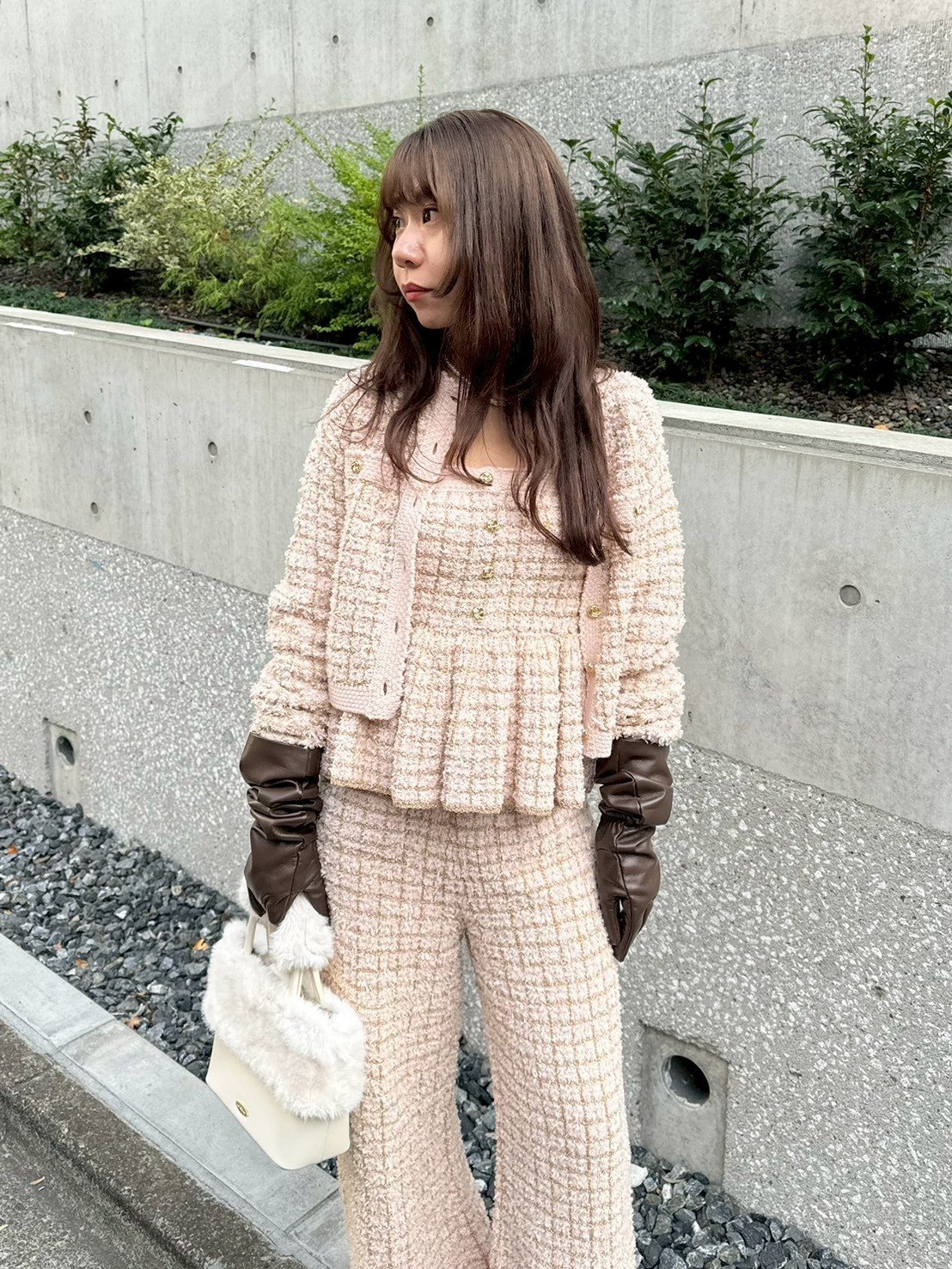 LILY BROWN｜ツイードニットカーディガン | Rakuten Fashion(楽天