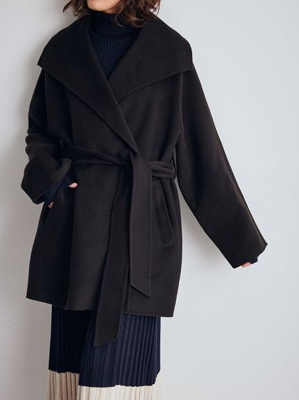 Mila Owen｜共ベルト付きビックカラーミディ丈コート | Rakuten