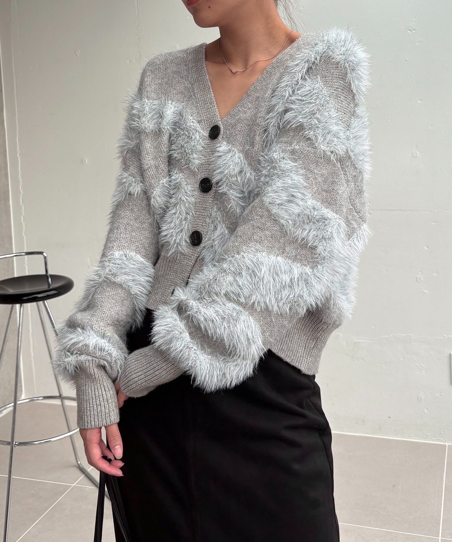 CAPRICIEUX LE'MAGE｜WAVEフェザーカーディガン | Rakuten Fashion