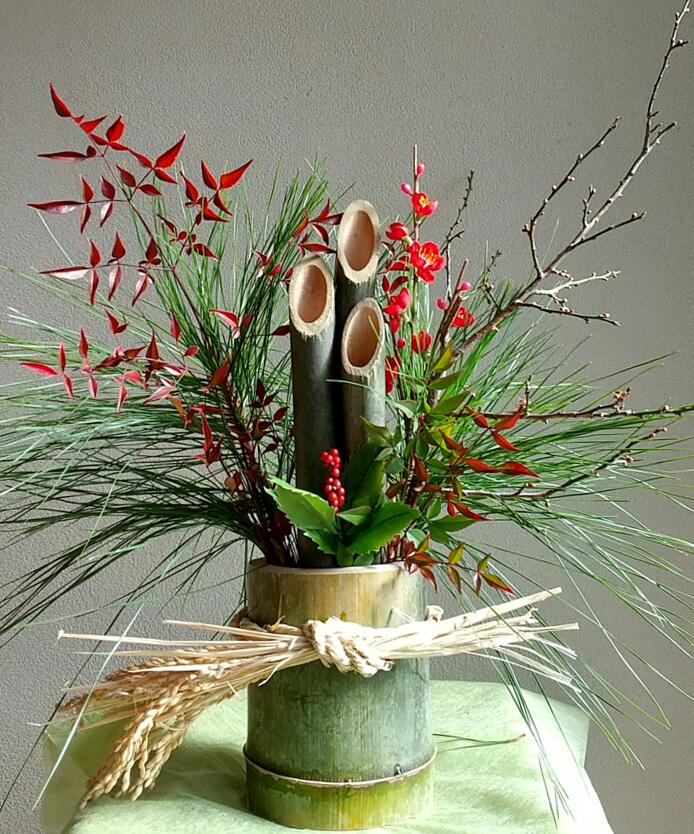 楽天市場】日本製 手作り 生門松紅白セット(対に飾れます) ミニ門松 鈴