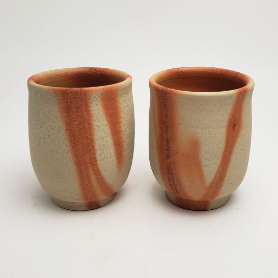 楽天市場】備前焼 組湯呑(中)（緋襷）| おしゃれ 日本製 和食器 ゆのみ