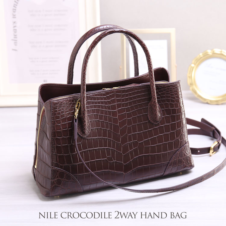 楽天市場】クロコダイル ハンドバッグ レディース 2WAY ショルダー
