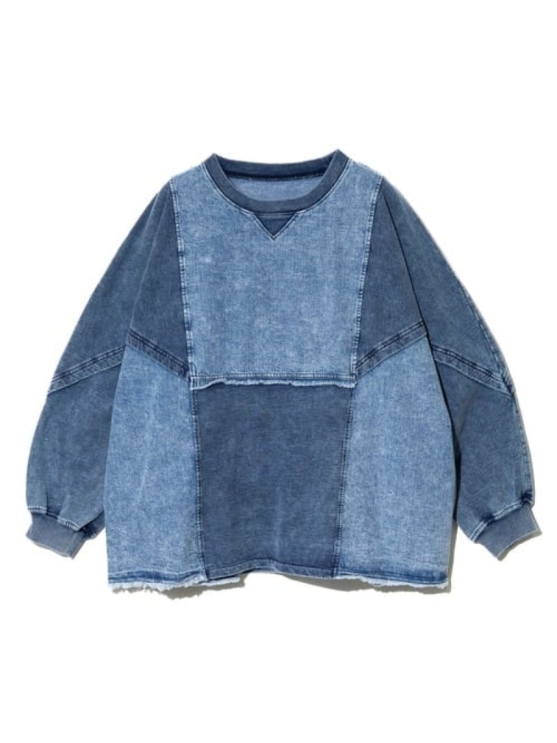 楽天市場】mililopiulu/ミリロピュール ケミカルデニム裏毛ドルマン