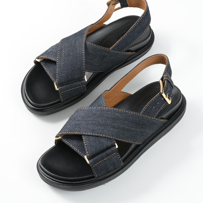 楽天市場】MARNI マルニ 靴 クロスストラップサンダル FUSSBETT