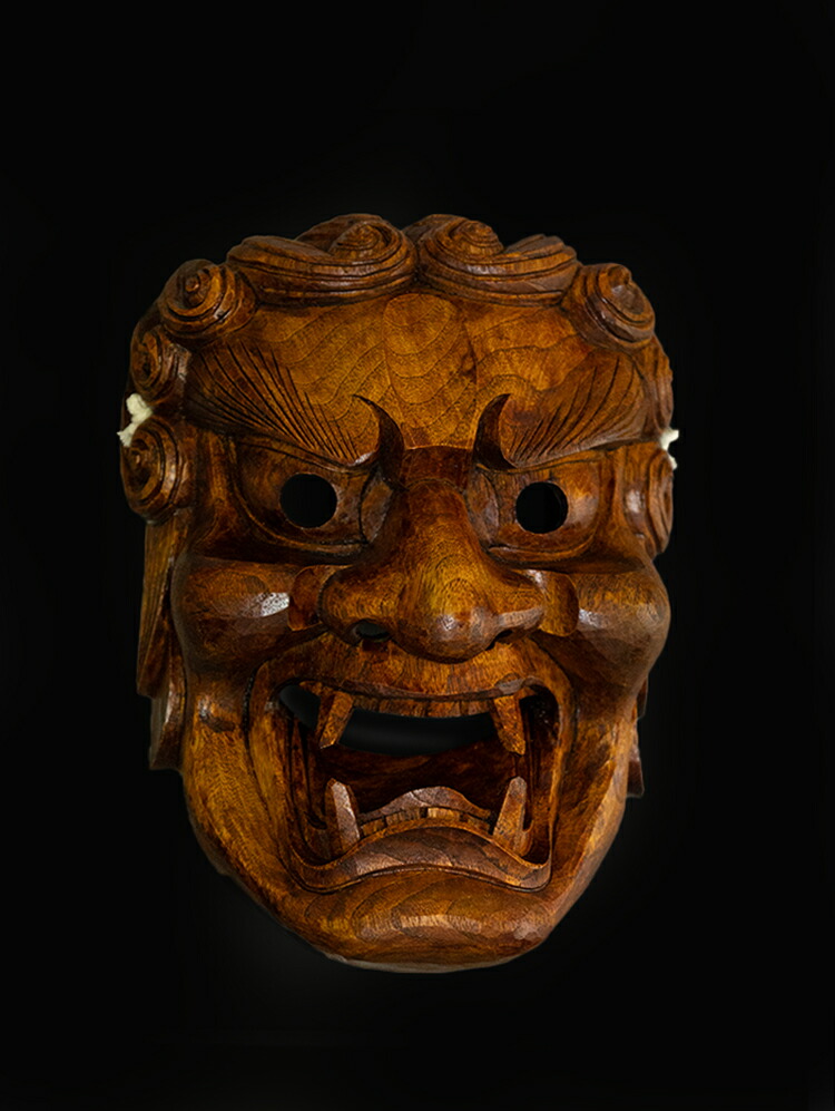 楽天市場】お面 不動明王 壁掛け用 仕様：無垢 / 素材：楠(木 木彫