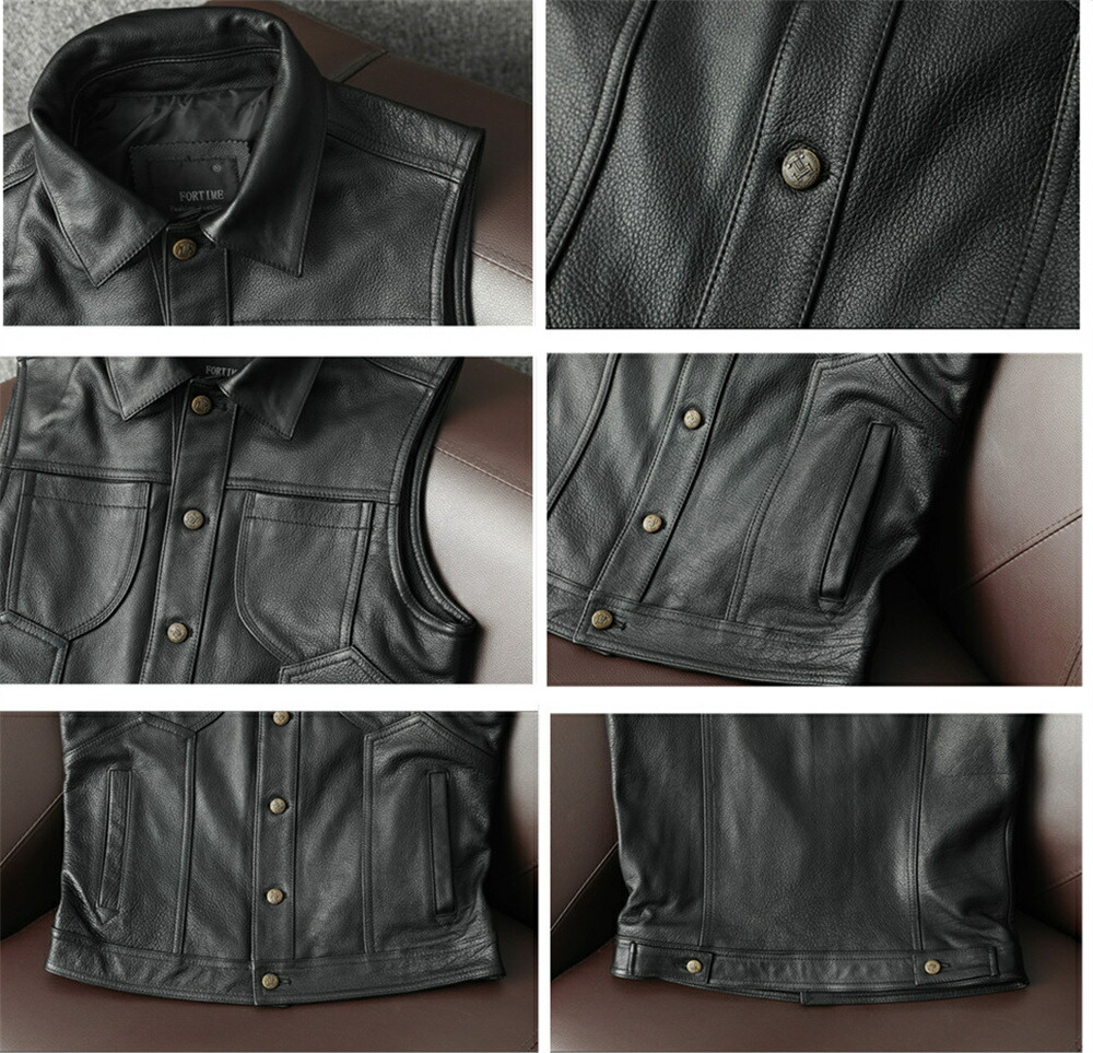 楽天市場】本革ベスト レザーベスト ライダースベスト バイカーベスト