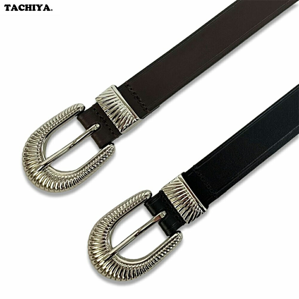 楽天市場】25mm 3点尾錠ベルト ウエスタンベルト レザーベルト 細み 本