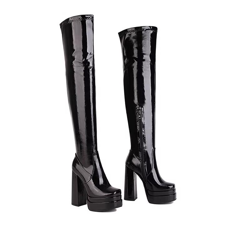 楽天市場】レディースブーツ ニーハイブーツ 厚底ロングブーツ