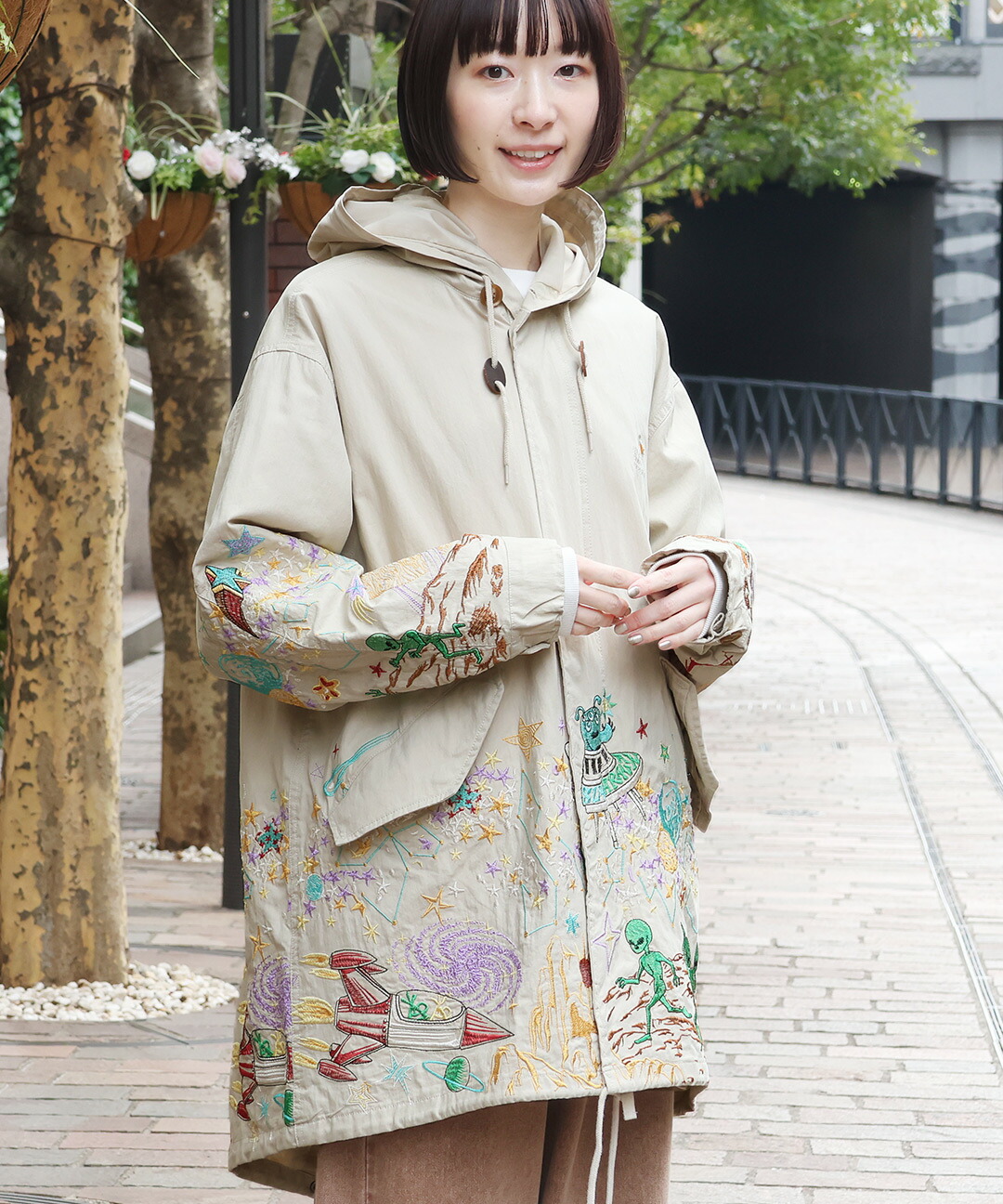 楽天市場】go slow caravan コットンナイロンパネル刺繍モッズコート