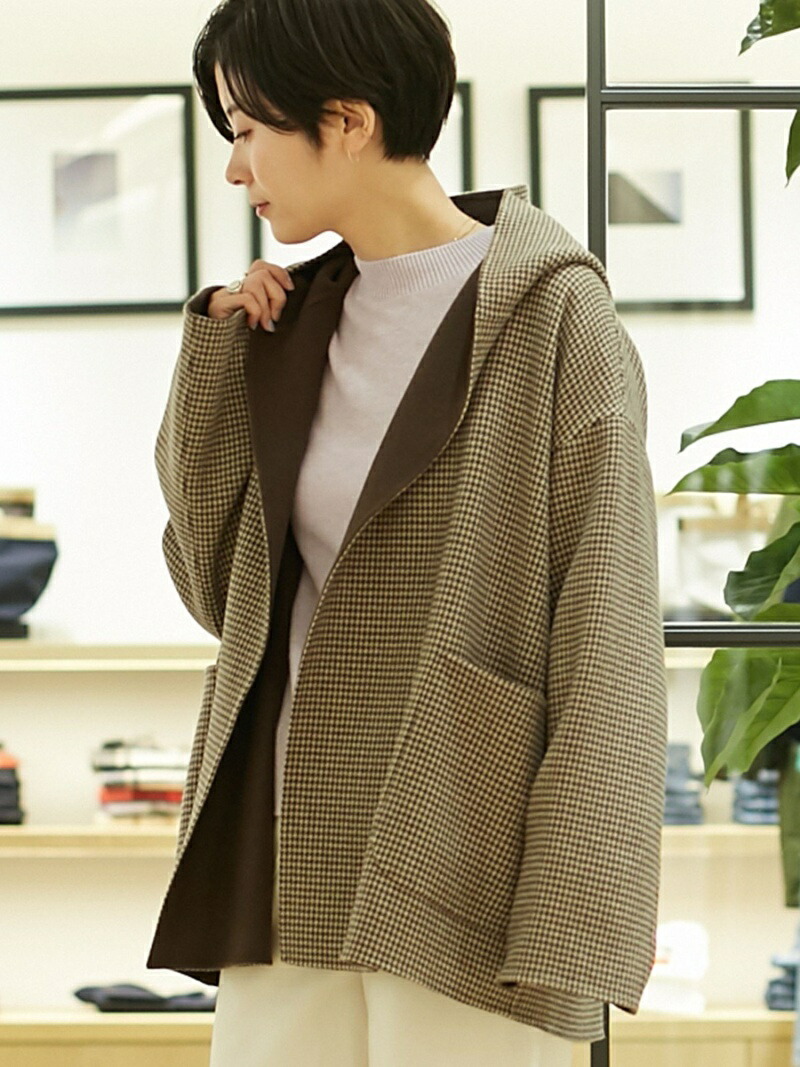 楽天市場】【SALE／40%OFF】ウールダブルフェイス フーデッドコート