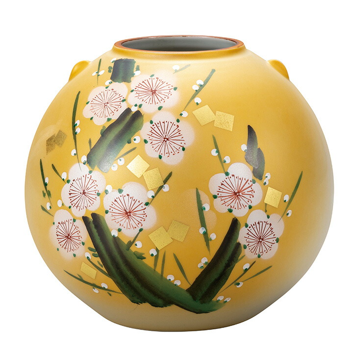 楽天市場】九谷焼 7号花瓶 金箔梅の図 / 山田登陽志 ＜花瓶 花器 人気