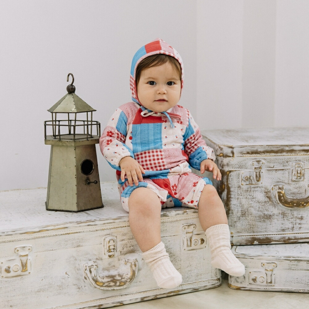 楽天市場】【FirstCloset×mioさん】 長袖ロンパース ボンネット付き