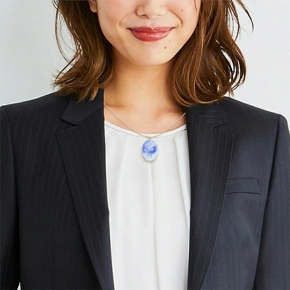 楽天市場】【選べるカラー】メノウ カメオ ブローチ&ペンダント SV925