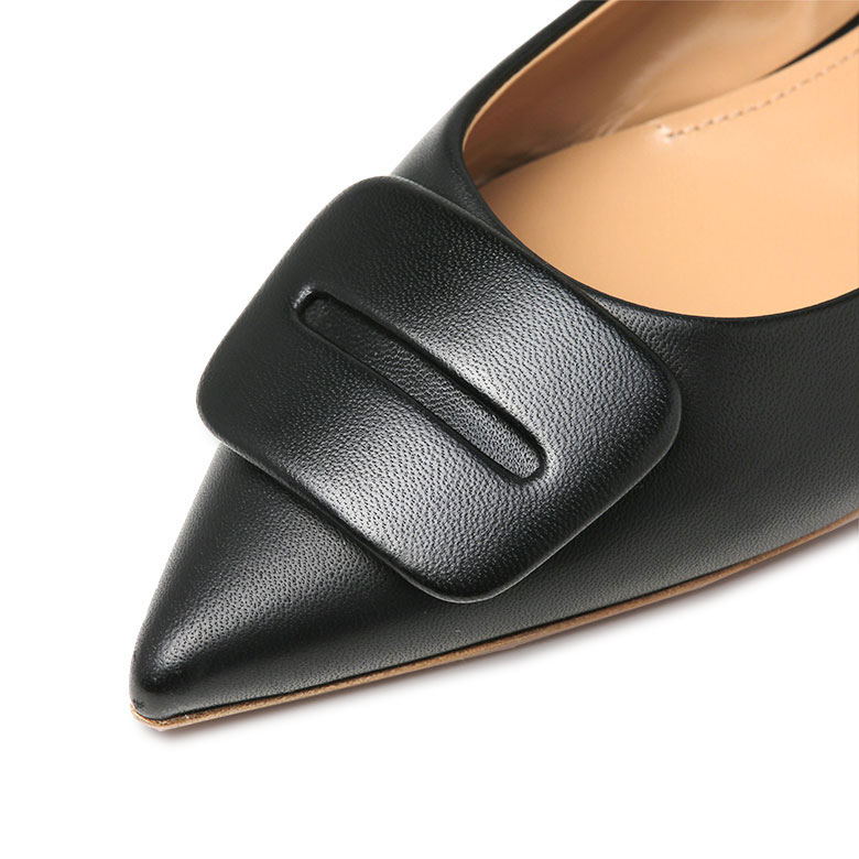 超美品✨PELLICOフラットパンプス ポインテッドトゥ レザー 24.5 楽天