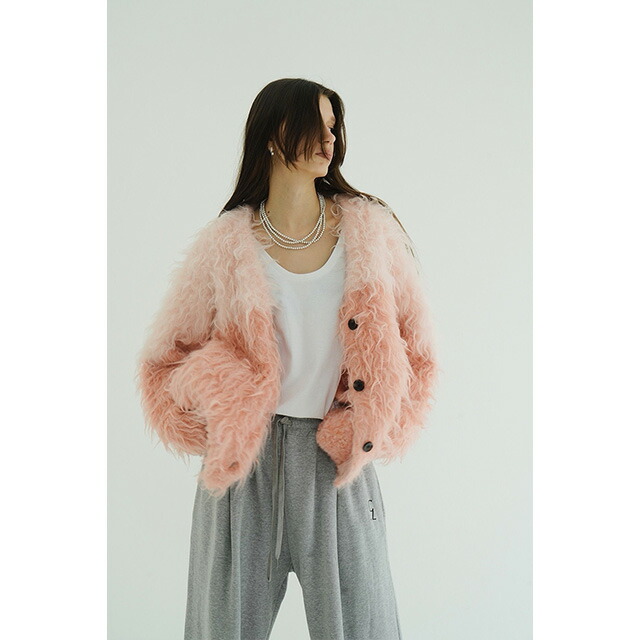 楽天市場】クラネ CLANE バイカラー シャギー ニット カーディガン BI