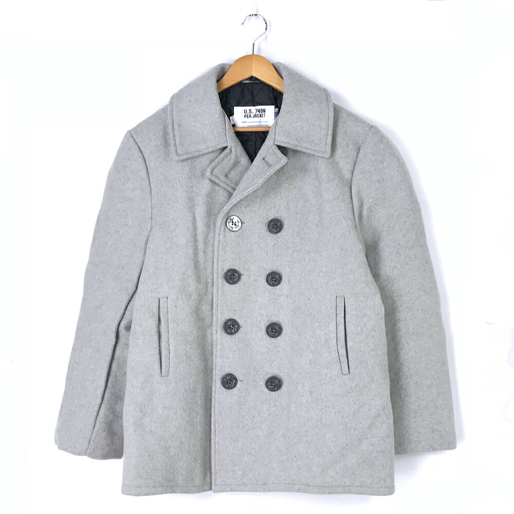 楽天市場】ショット Pコート サイズ表記 44 グレー schott メルトン