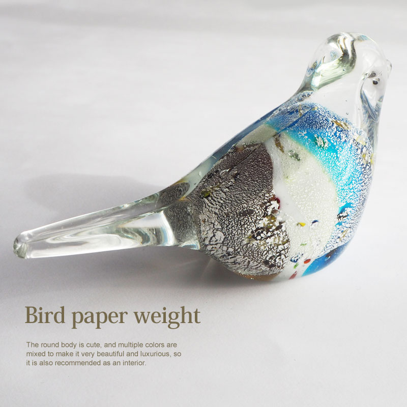 楽天市場】ペーパーウェイト ガラス 鳥 おしゃれ かわいい 置物 ガラス