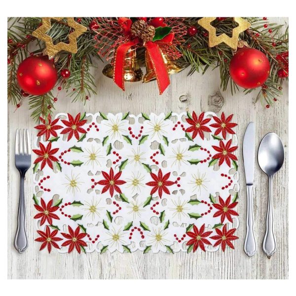 楽天市場】ランチョンマット 6枚セット 約28×44cm クリスマス 刺繍