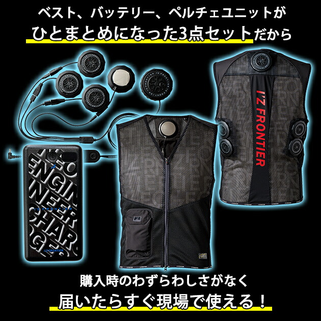 楽天市場】アイズフロンティア 冷却ペルチェ 作業着 冷却ペルチェ5個