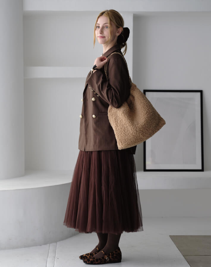 楽天市場】(2点セット)ボアチェーンバッグ ミニポーチ付き レディース