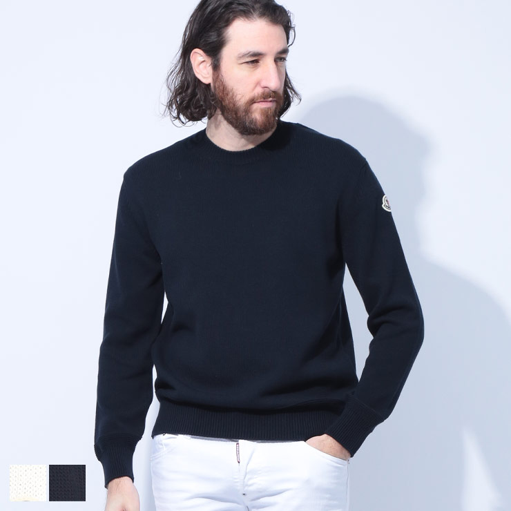 楽天市場】モンクレール MONCLER 袖ワッペン クルーネック ニット