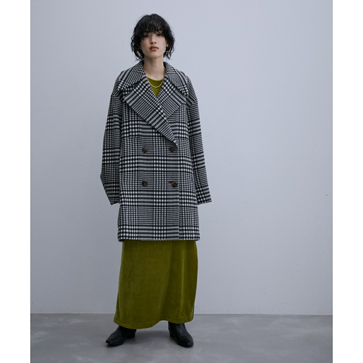 楽天市場】MANTECO ビッグラペルチェックコート／アダムエロペ（ADAM