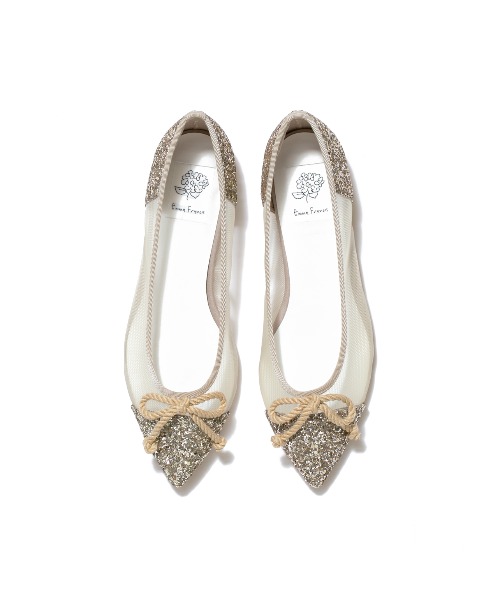 楽天市場】ポインテッドトゥ チュール フラットバレエシューズ／エマ