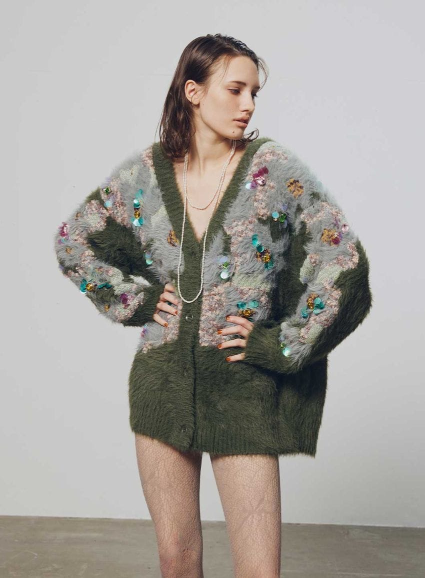 楽天市場】花柄ビジューシャギーカーディガン／コエル（COEL） : 丸井