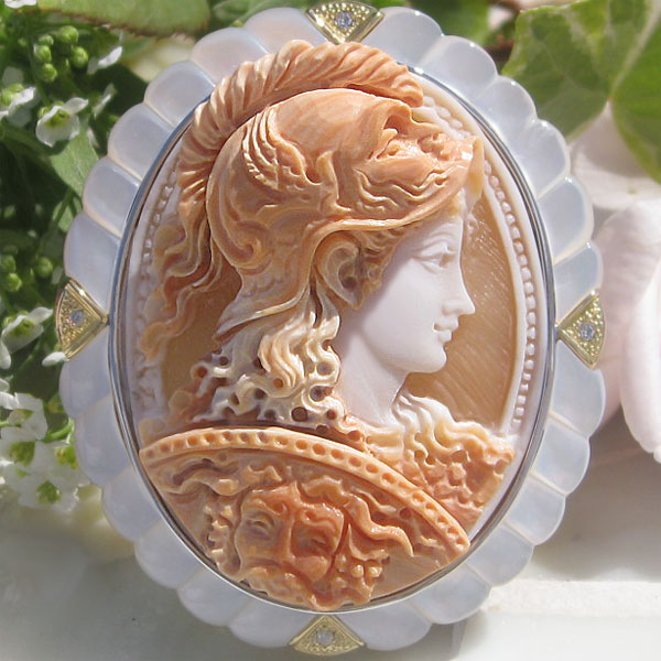 楽天市場】希少 Ciro Accanito作 コルネリアン シェル カメオ 白蝶貝