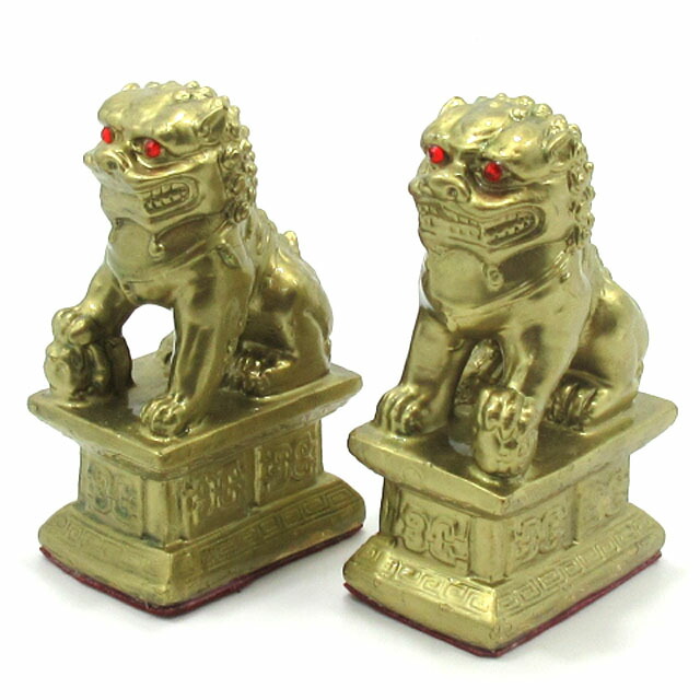 楽天市場】獅子 置物 風水 赤目の獅子 中サイズ 高さ約9．7cm 銅製