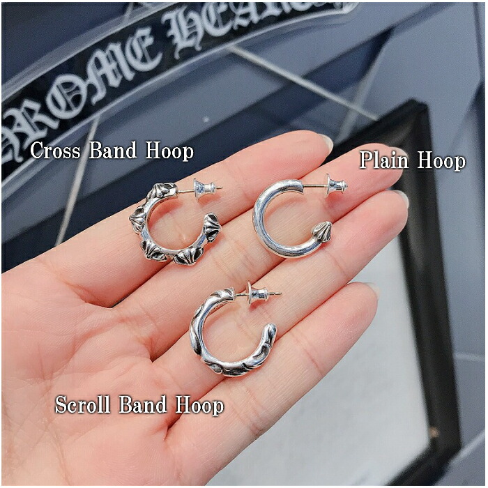 楽天市場】【CHROME HEARTS クロムハーツ】Scroll Band Hoop Earring