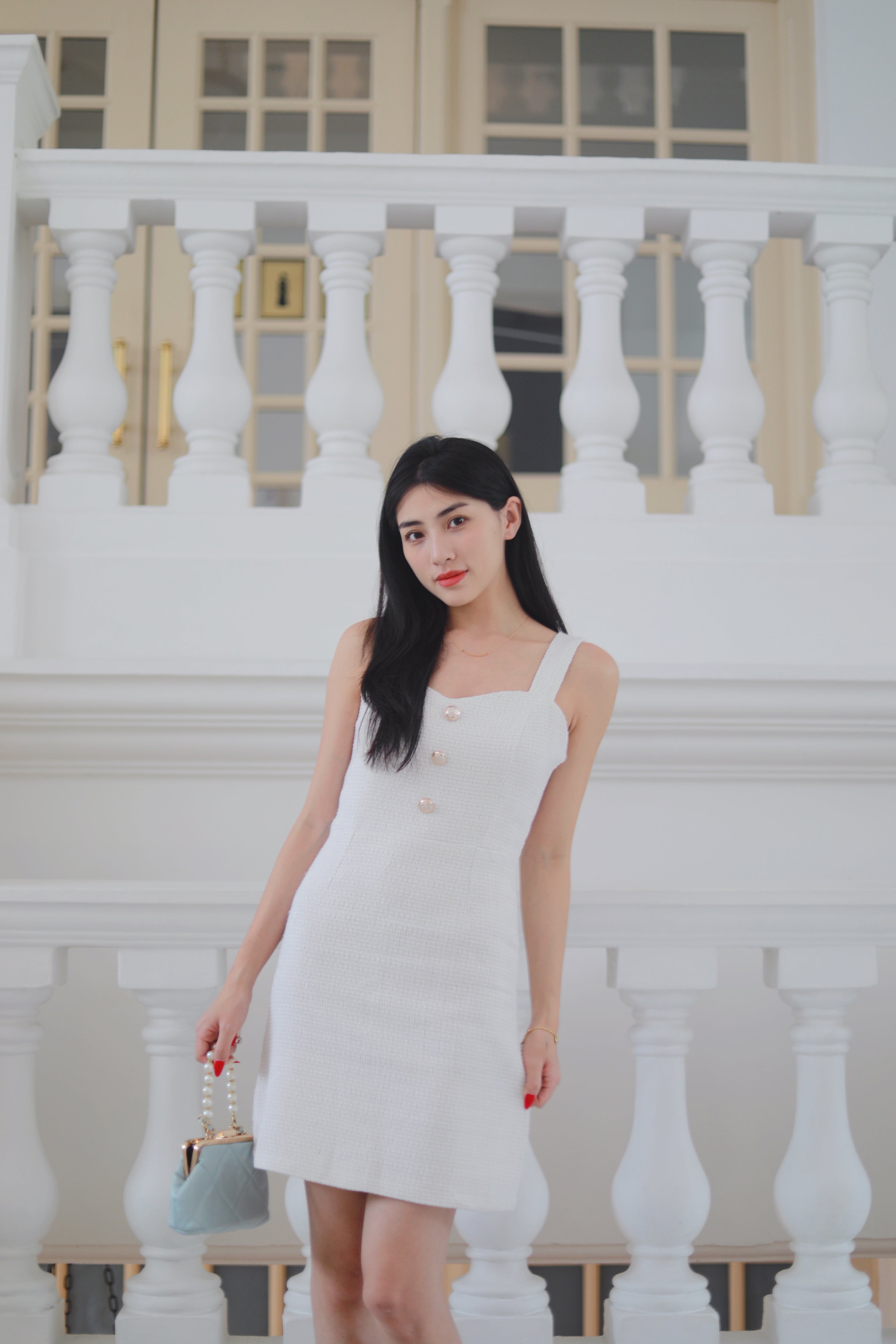 DEVORA TWEED MINI DRESS IN WHITE – Tropicala