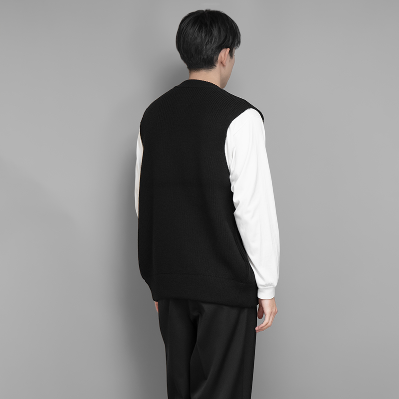 ssstein / Oversized Drivers Knit Zip Vest | twelve