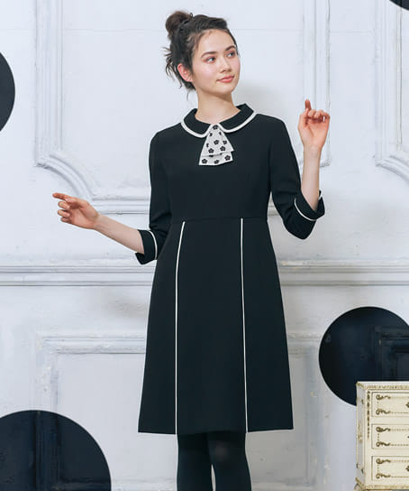 MARY QUANT】全1色・ワンピース（七分袖・ストレッチ） M53011 | 事務