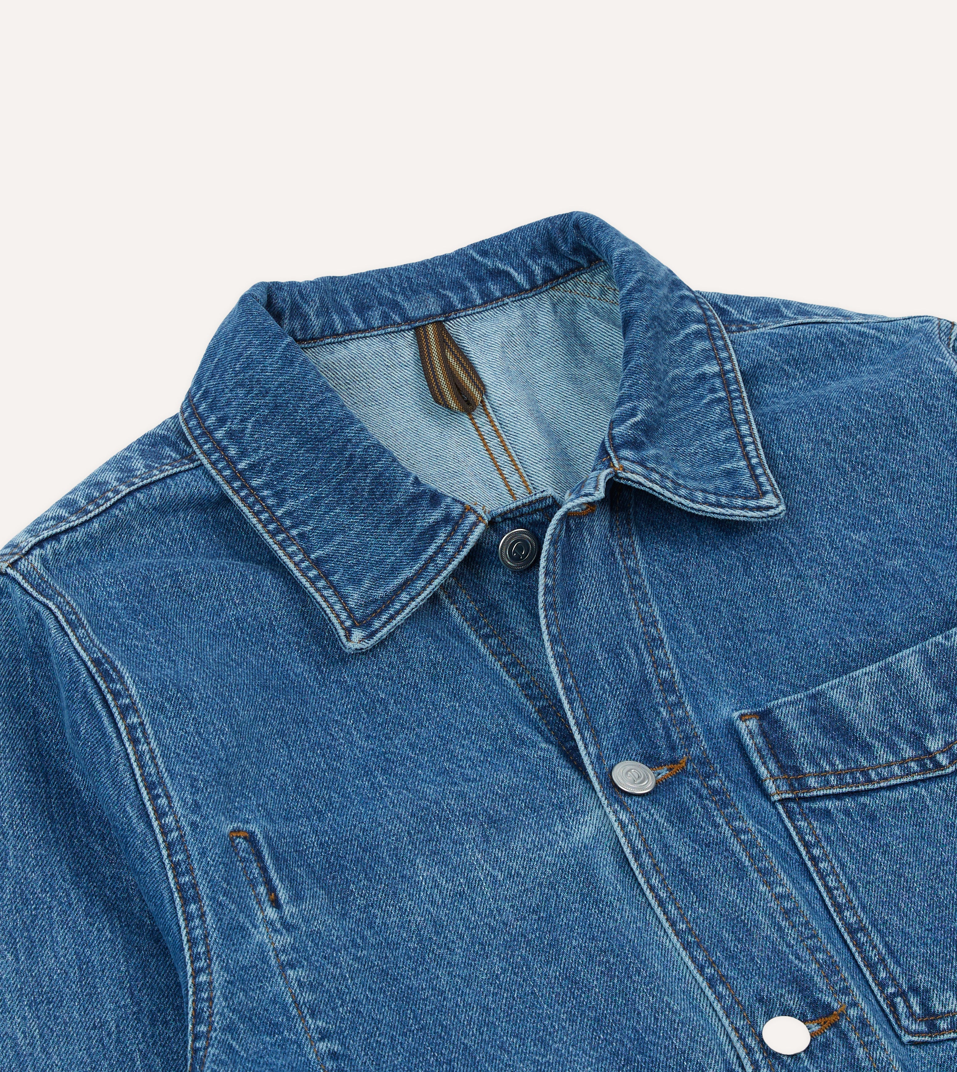 Bleach Wash Denim Work Jacket – Drakes US