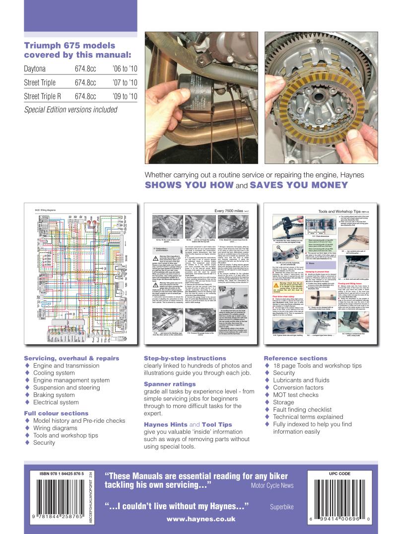 Triumph 675 Daytona & Street Triple (06-16) Haynes Repair Manual