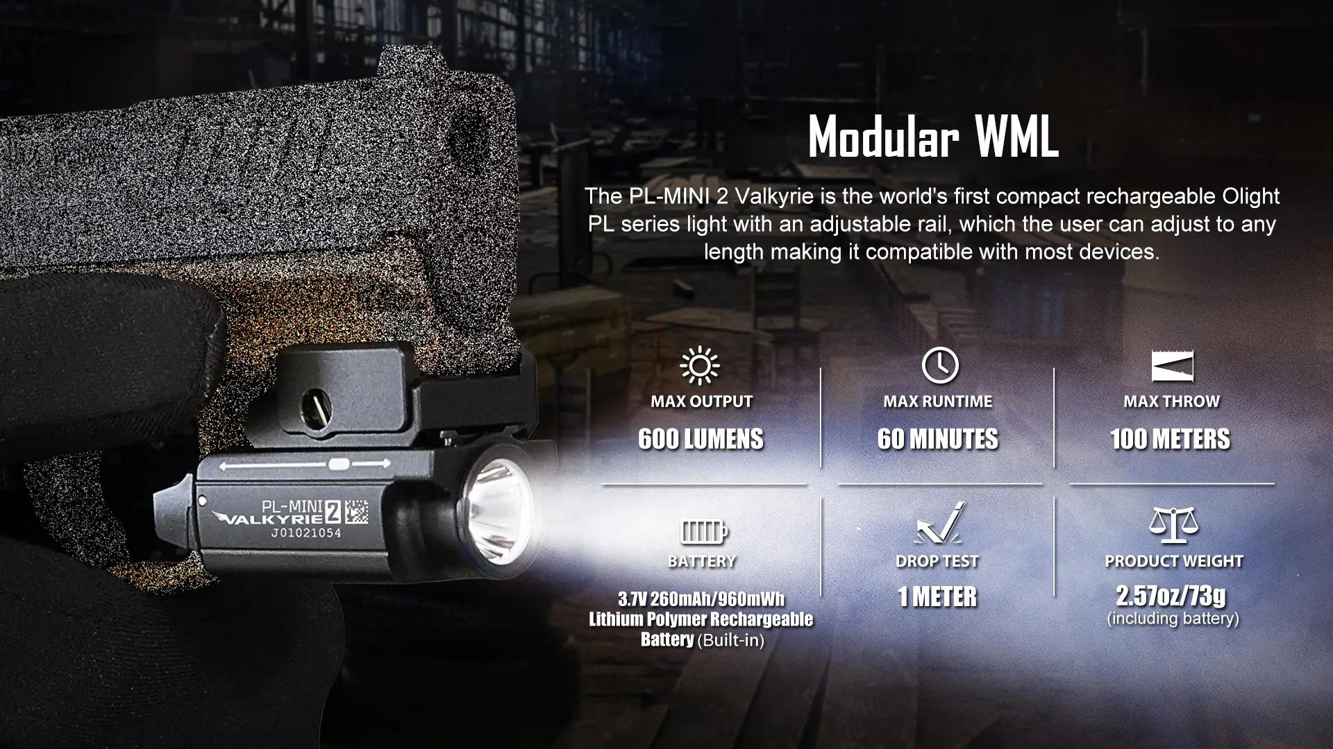 Olight PL-Mini 2 Valkyrie - Compact Pistol Light - Olight