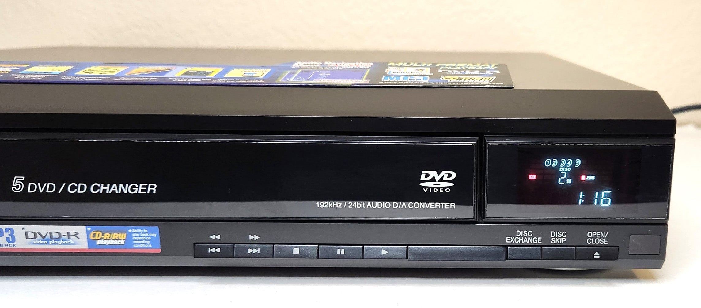 Panasonic DVD-CV52 DVD/CD Player, 5 Disc Carousel Changer – VCR