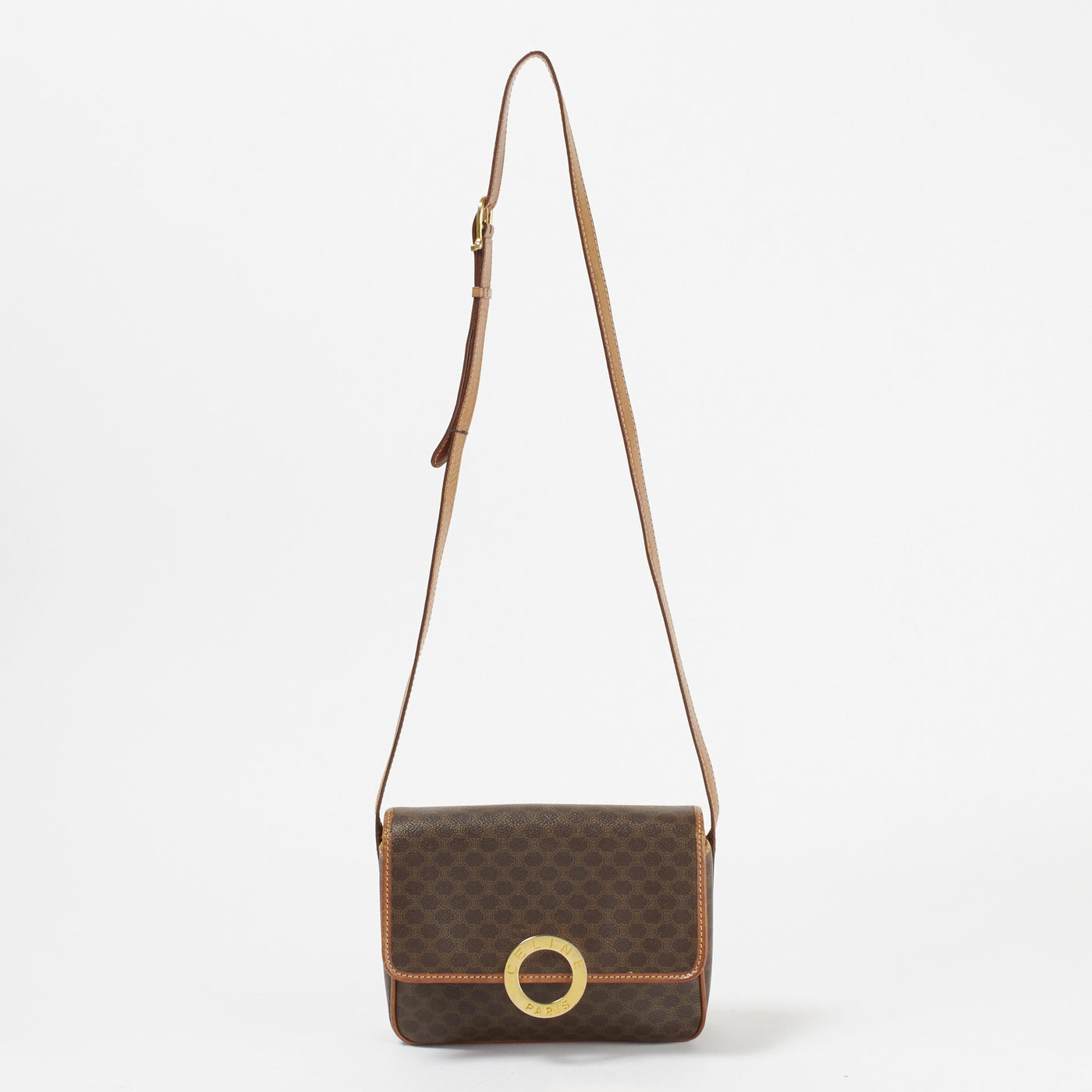 CELINE/セリーヌ】マカダム柄 サークルロゴモチーフ ショルダーバッグ