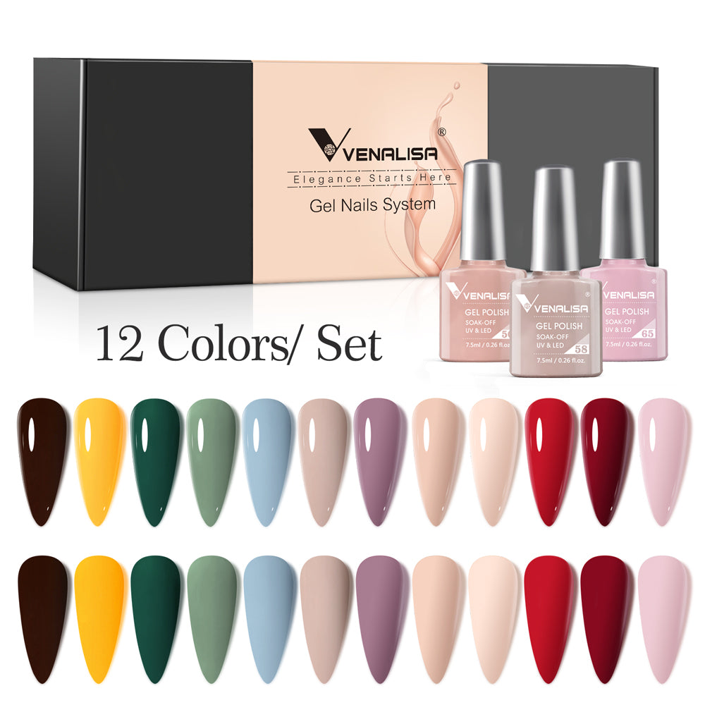 Venalisa Gel Polish 12 Colors Set - Any Time