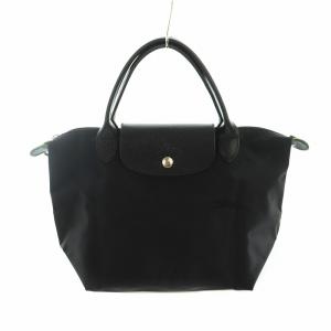 ルプリアージュ S クラブ ハンドバッグ ナイロン ロゴ 刺繍 黒