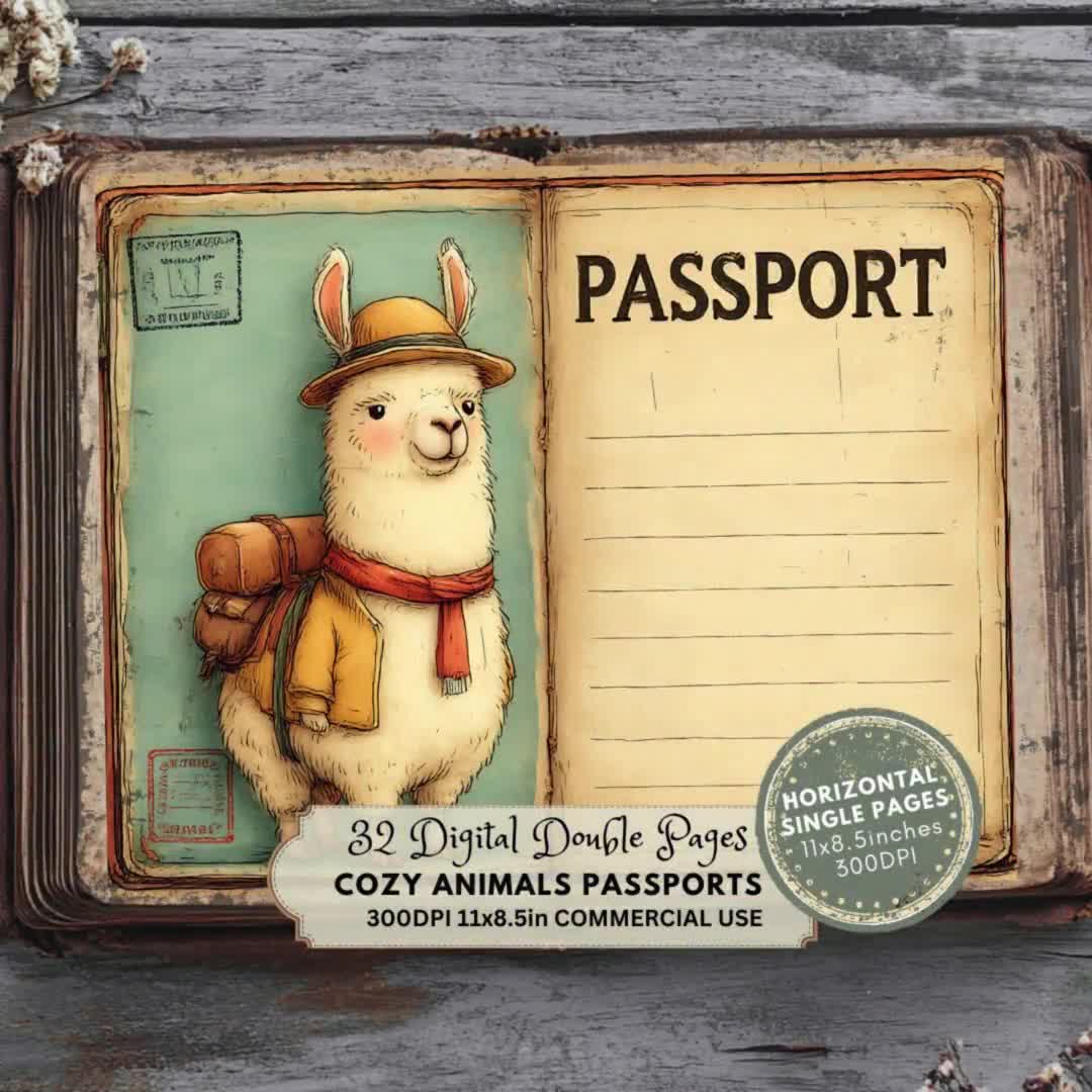 ジャンクジャーナル パスポートキット：ヴィンテージエフェメラ、動物