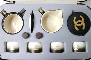 Chanel Black & Gold-Tone Porcelain Coffee & Tea Set – Vintage by Misty