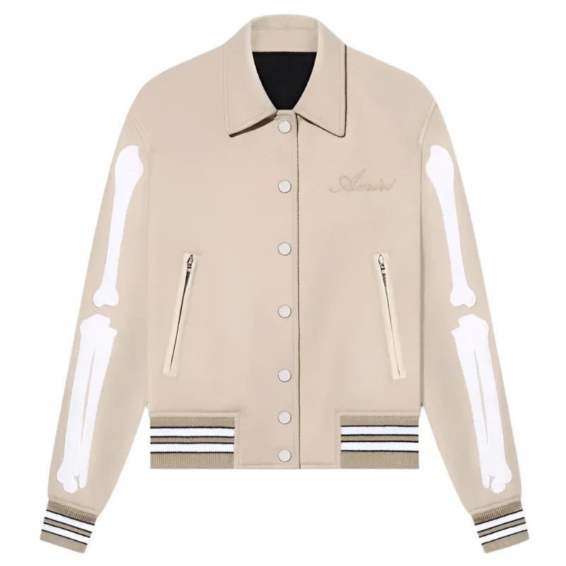 Amiri Bones Wool Varsity Jacket For Unisex – Vintage Jacket