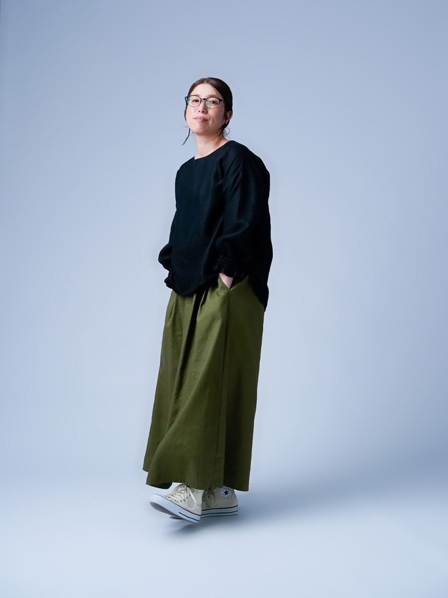 wafu】【プレミアム】やみつきになる快適さ。袖くしゅリネントップス