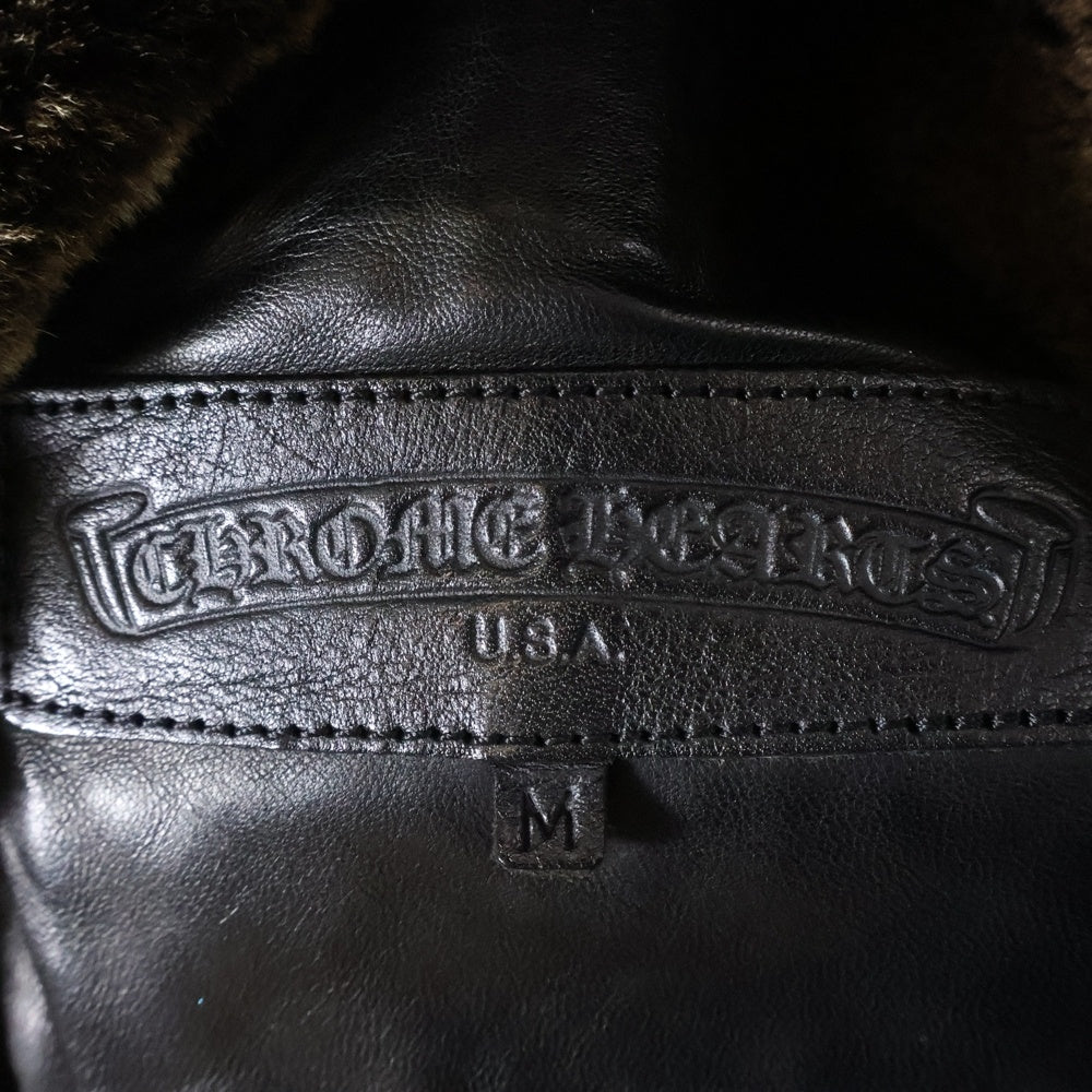 CHROME HEARTS(クロムハーツ) クロスボールボタン 裏地ムートンレザー
