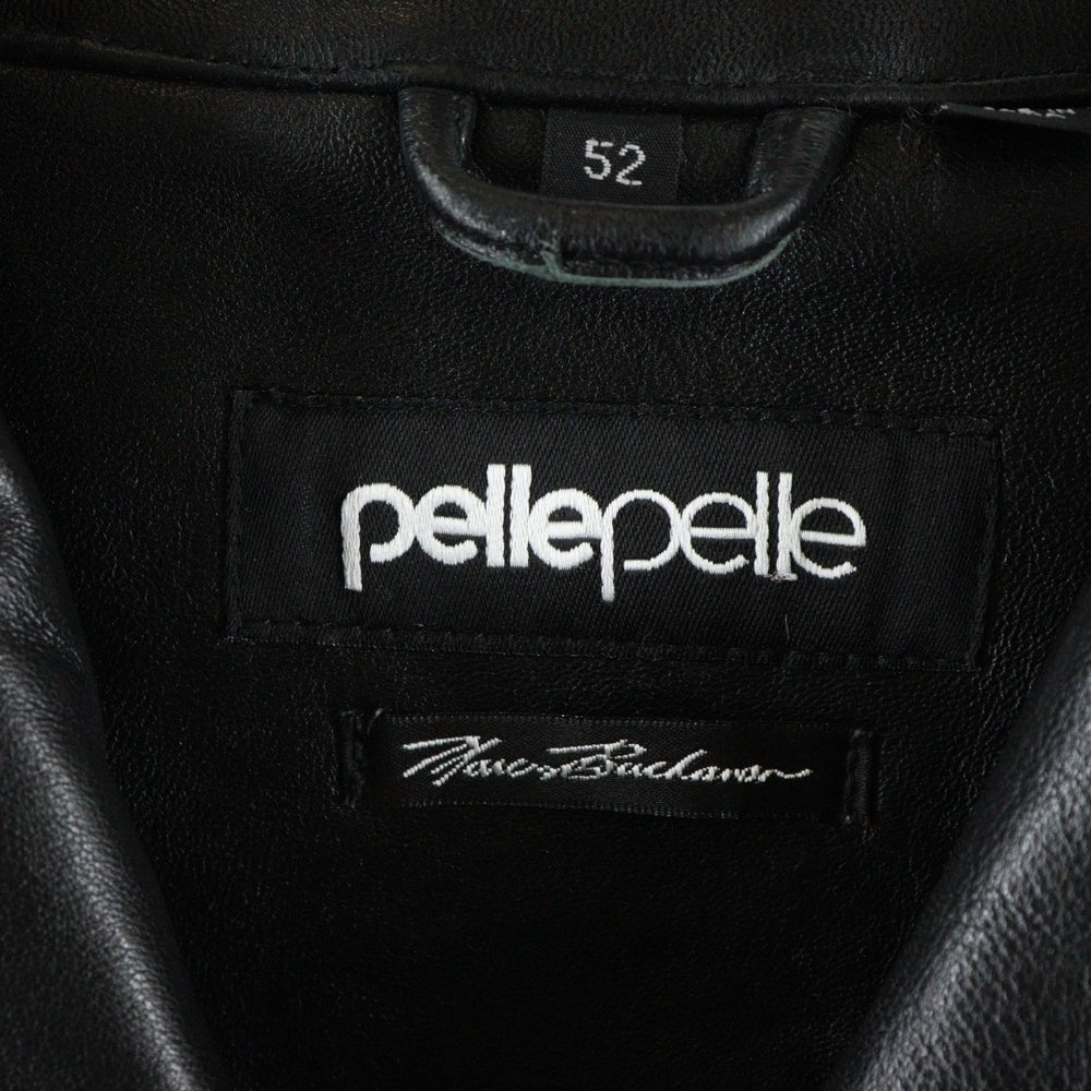 pelle pelle(ペレペレ) スタッズロゴ レザーバーシティージャケット
